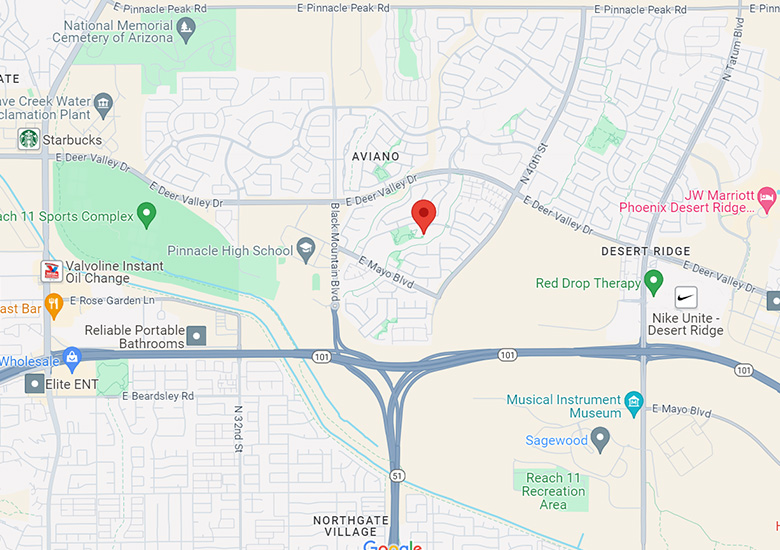 Map Showing Fireside Desert Ridge Community Pool Location