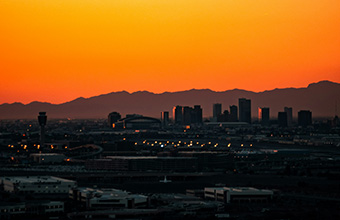A beautiful sunrise over the city of Phoenix, AZ